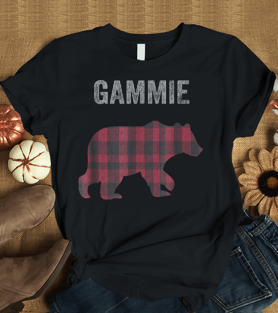 Gammie Bear Red Plaid Buffalo Check T-Shirt