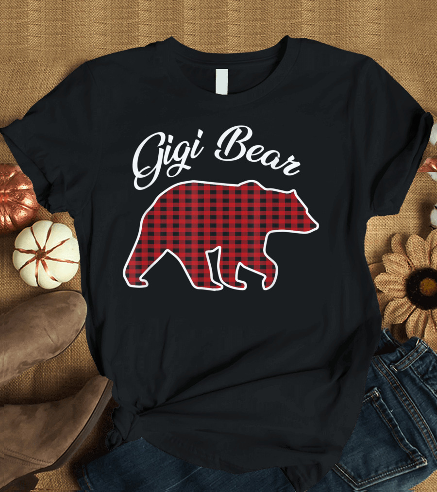 Gigi Bear Red Plaid Matching T-Shirt