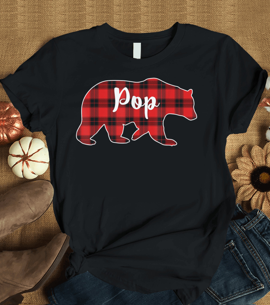 Red Plaid Bear Pop T-Shirt