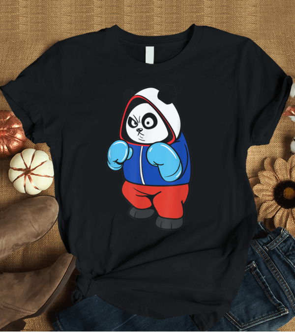 T-Shirt: Russia Boxing Panda Bear in Red and Blue T-Shirt Russia Boxing Panda Bear in Red and Blue T-Shirt