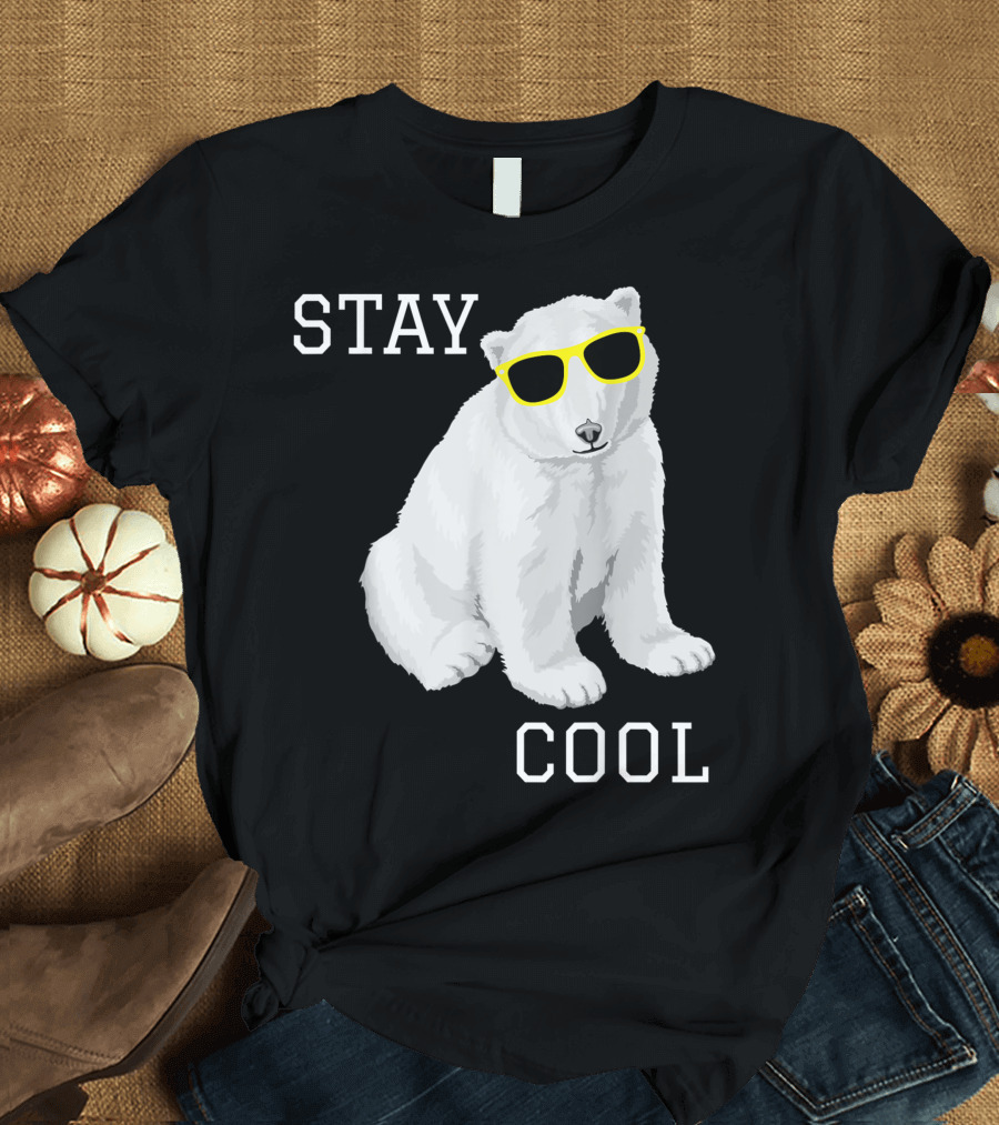 Stay Cool Cute Baby Polar Bear Cub With Sunglasses T-Shirt