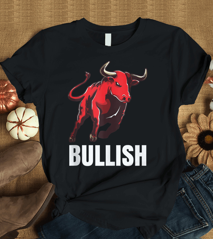 Bullish Stock Market Bull Trader Options Forex Crypto Wall T-Shirt