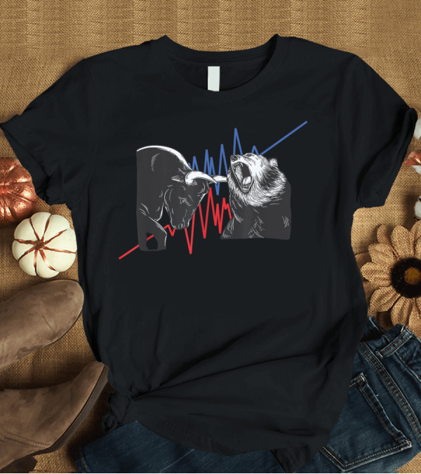 T-Shirt: Bull and Bear Stock Market Trading Day Trader Options Investor T-Shirt Bull and Bear Stock Market Trading Day Trader Options Investor T-Shirt