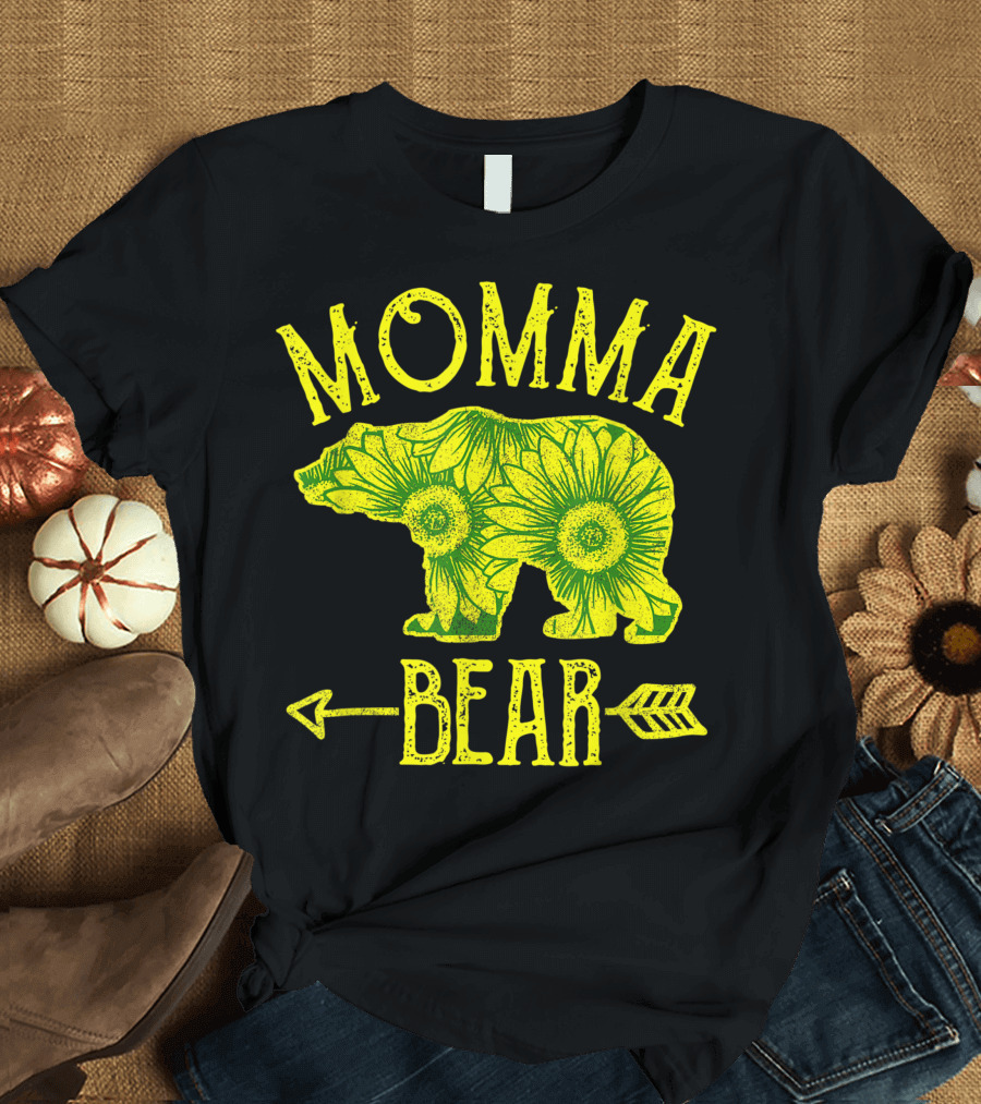 Momma Bear Sunflower Design with Arrow T-Shirt