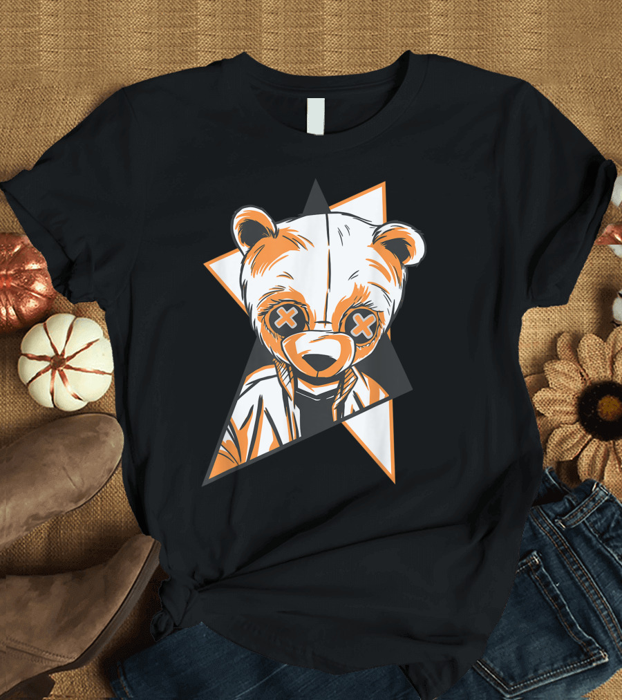Tedday Bear X Eyes Orange White Black Style Jordan 13 Star Fish T-Shirt