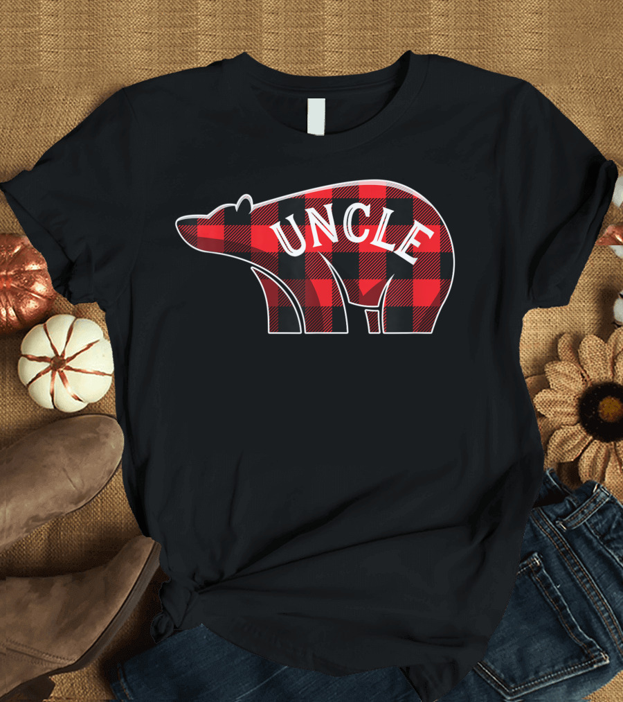 Uncle Bear Plaid Christmas Buffalo Check T-Shirt