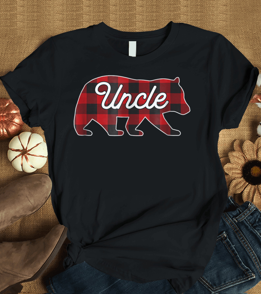 Uncle Bear Red Buffalo Plaid Check T-Shirt