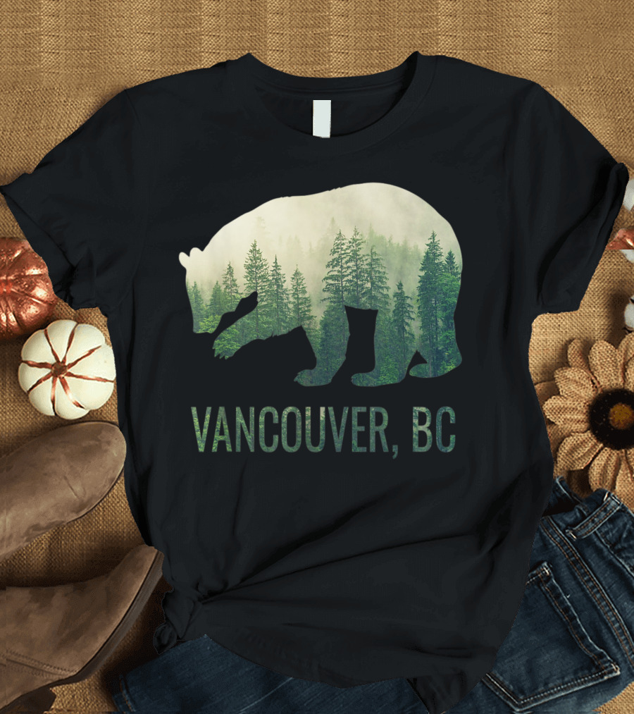 Vancouver BC Bear Forest Silhouette British Columbia Canada PNW T-Shirt