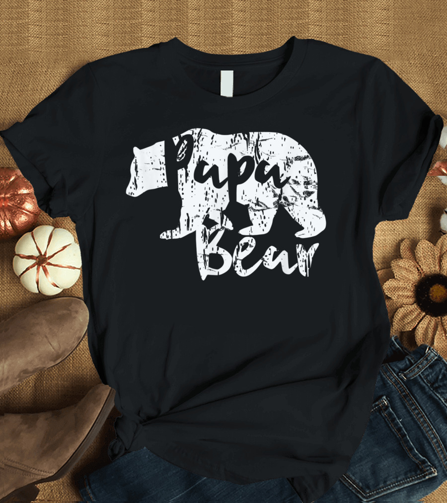 Papa Bear Vintage Dad Daddy Father T-Shirt