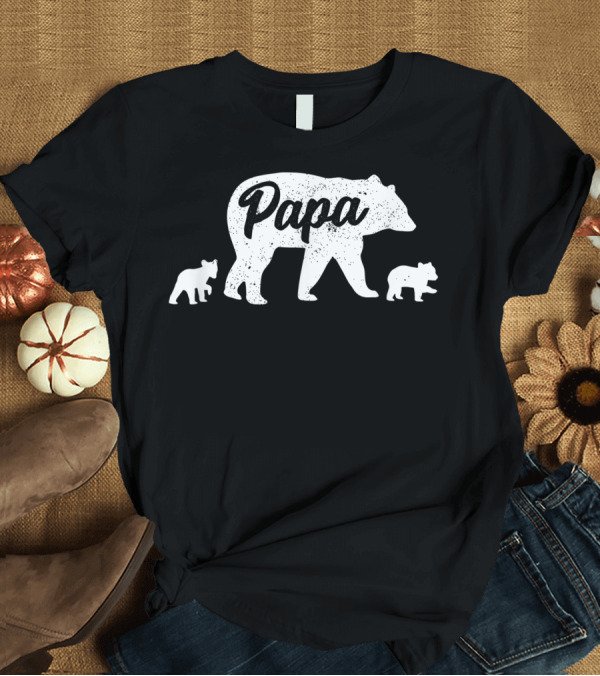 T-Shirt: Papa Bear With Two Cubs T-Shirt Papa Bear With Two Cubs T-Shirt