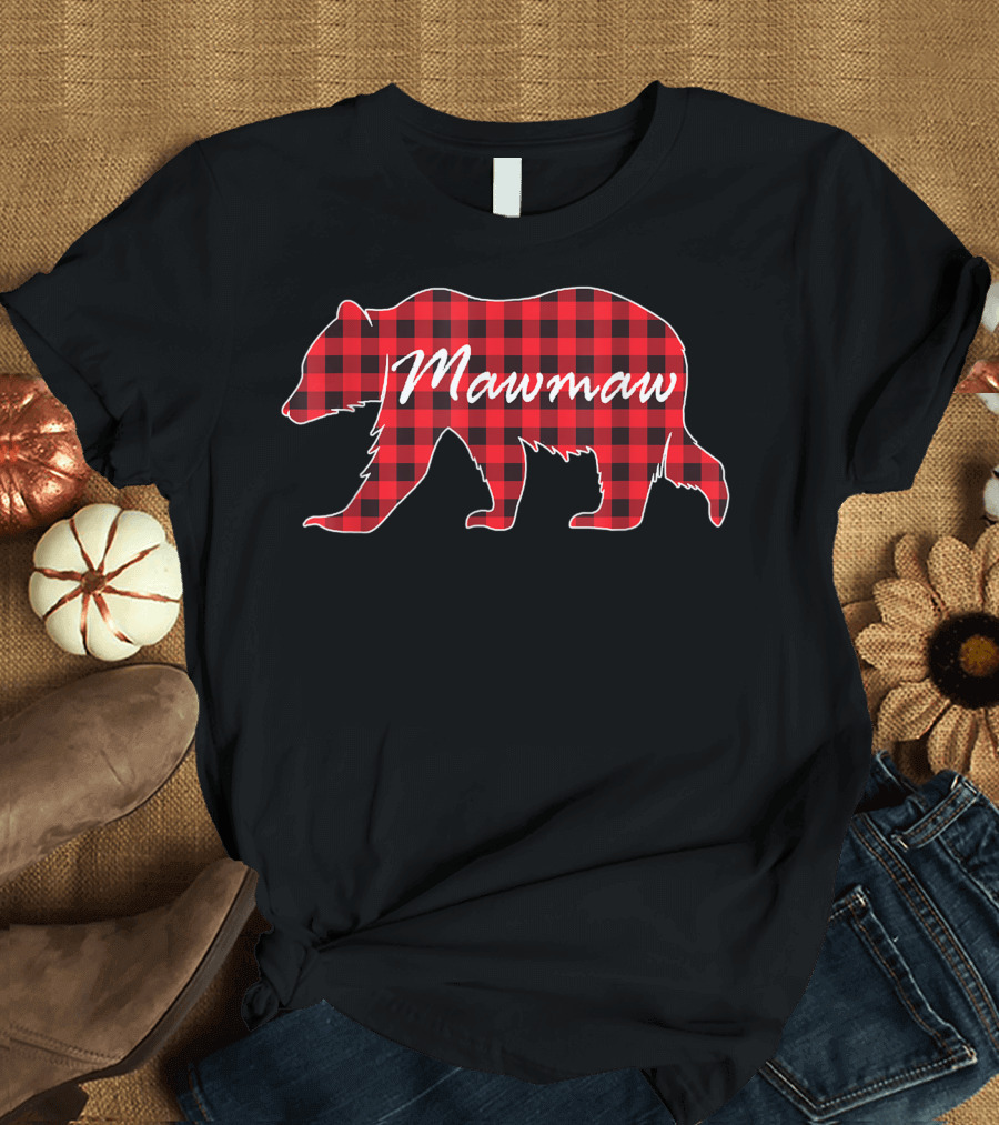 Mawmaw Red Plaid Bear T-Shirt