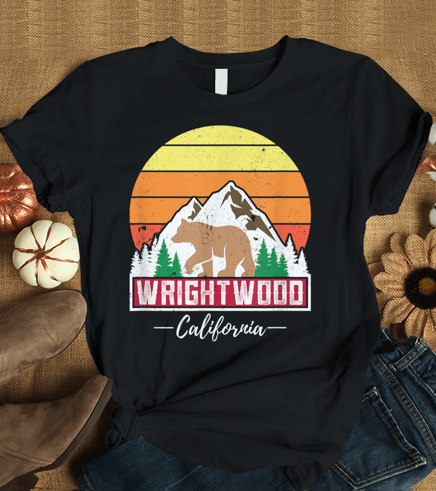 Wrightwood California Vintage Bear Mountain Sunset Family Vacation T-Shirt