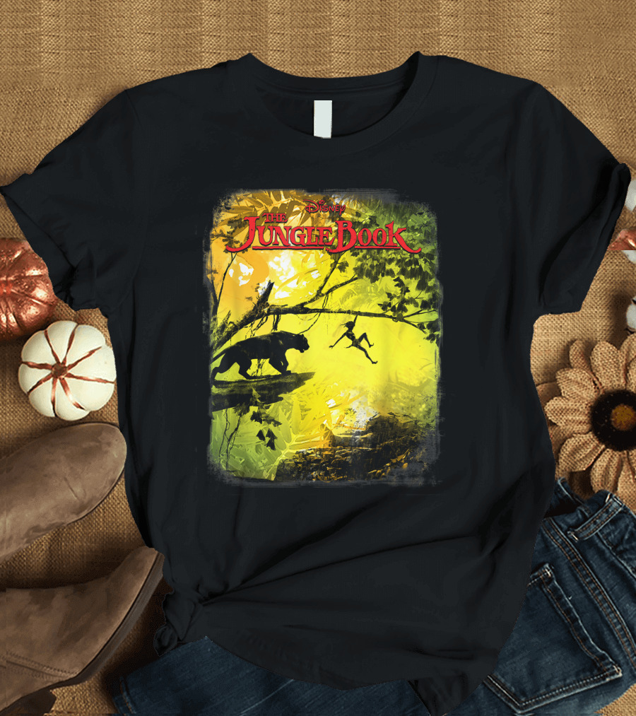 Disney The Jungle Book Panther and Mowgli Adventure in the Jungle T-Shirt