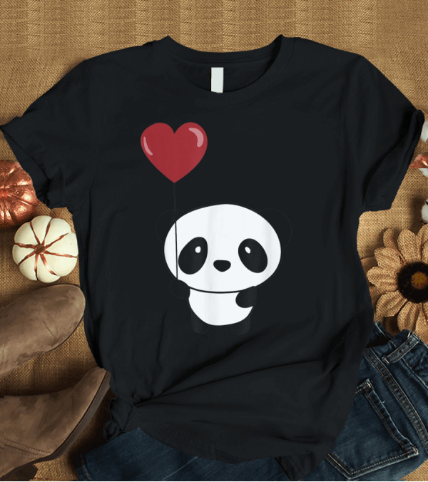 T-Shirt: Panda Valentine Heart Balloon Panda Lover Valentines Day T-Shirt Panda Valentine Heart Balloon Panda Lover Valentines Day T-Shirt