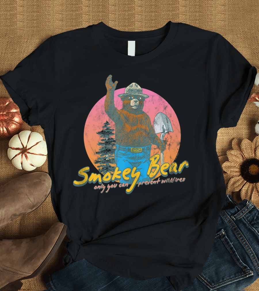 Smokey Bear Only You Can Prevent Wildfires Retro Forest T-Shirt
