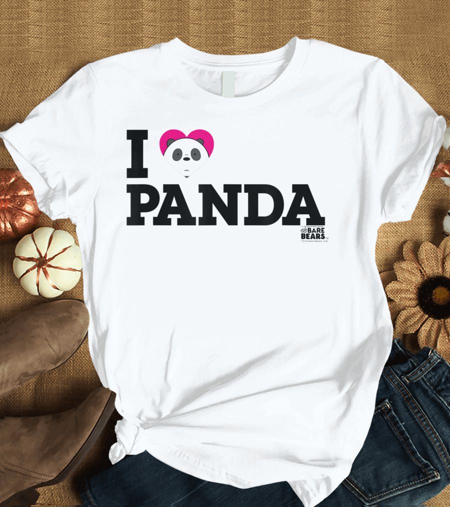 I Love Panda We Bare Bears Heart Panda T-Shirt
