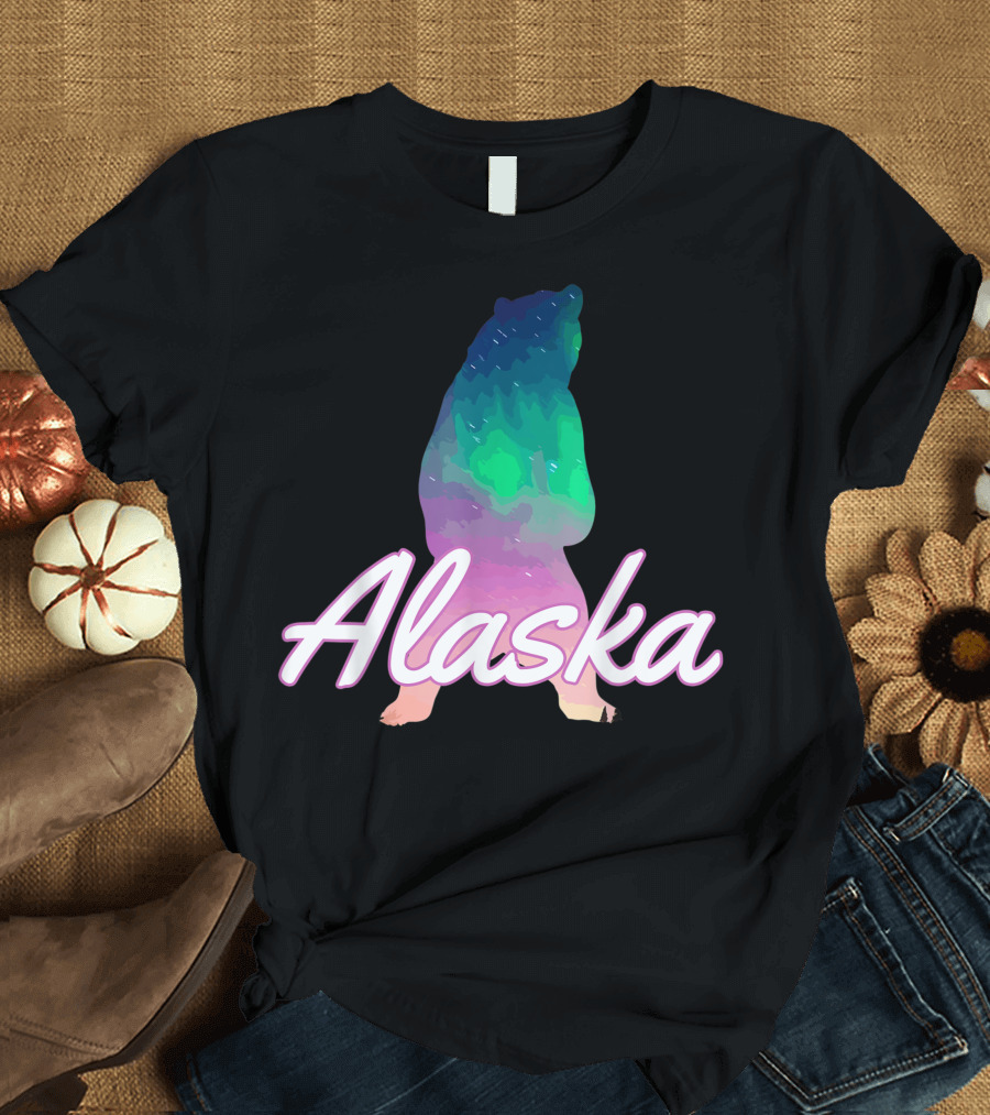 Alaska Vibrant Watercolor Bear T-Shirt