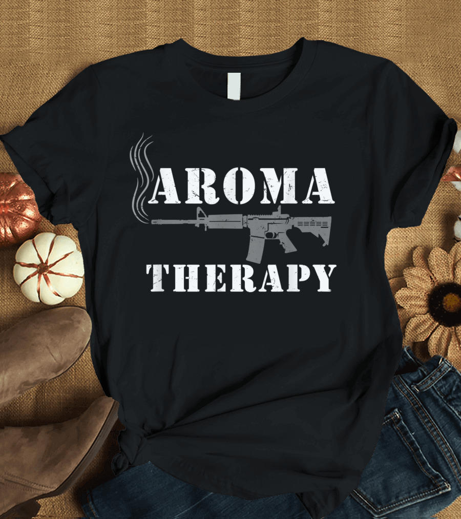 Aroma Therapy Pro Gun Second Amendment Gun Lovers Smoke Rifle T-Shirt