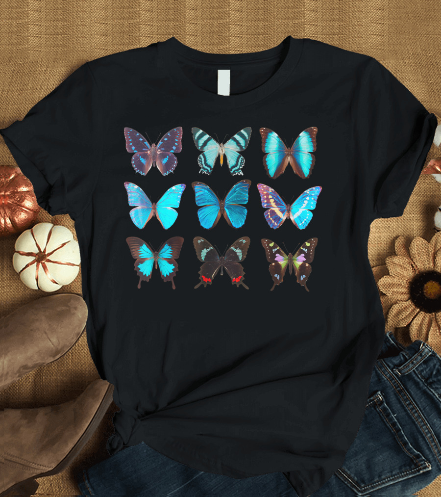 Butterfly Lover Colorful Butterflies Entomologist Science Collection T-Shirt