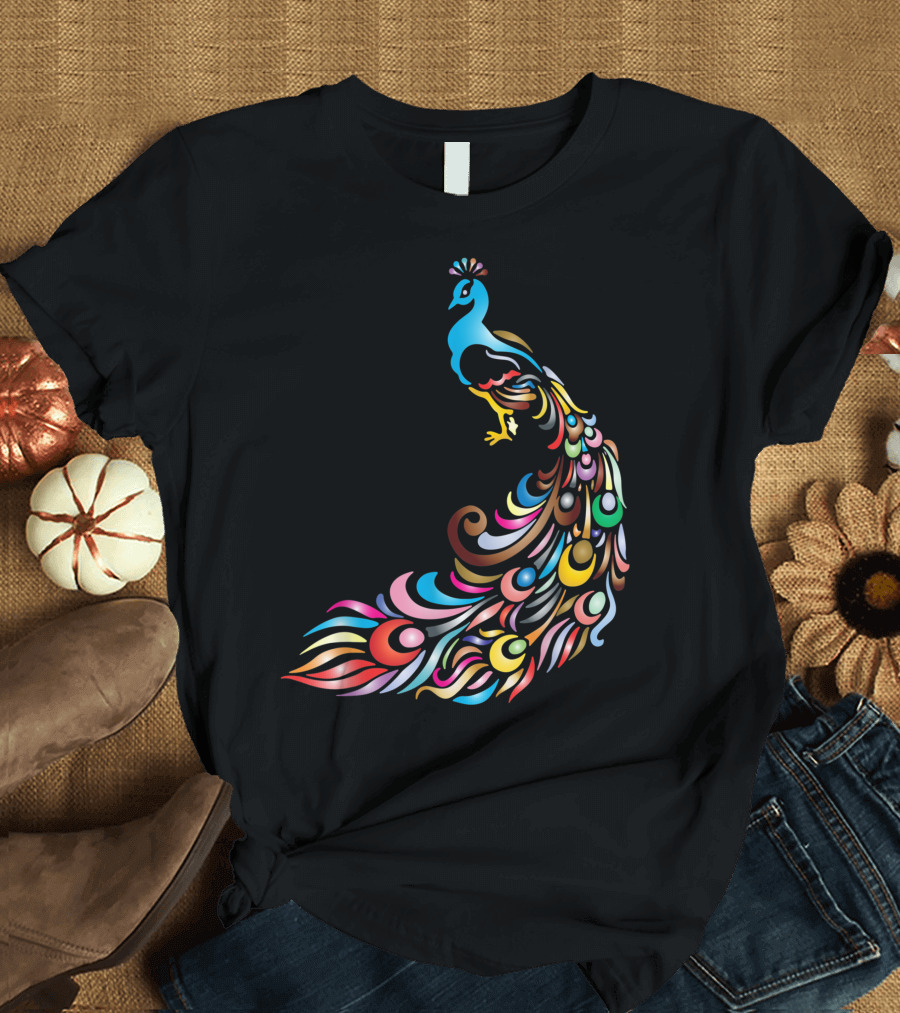 Vibrant Colorful Peacock For Parties And Bird Lovers T-Shirt