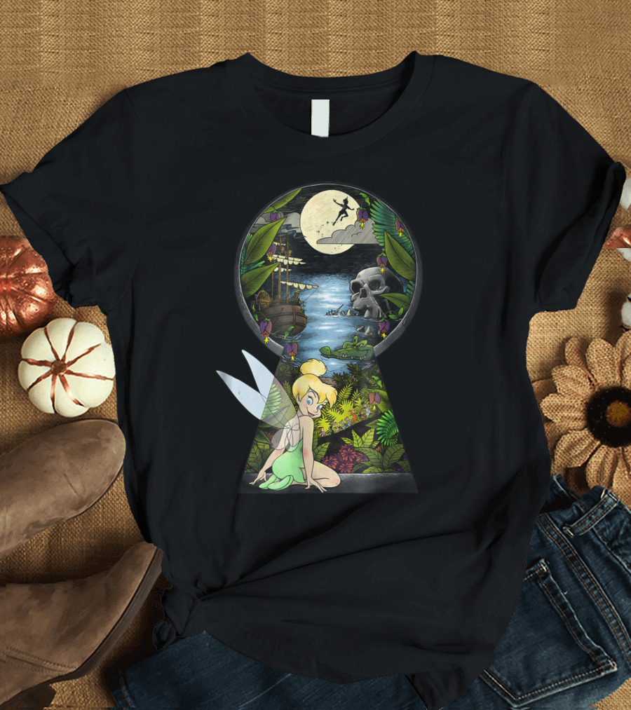 Disney Peter Pan Tinkerbell Keyhole Skull Island Moonlit Adventure T-Shirt