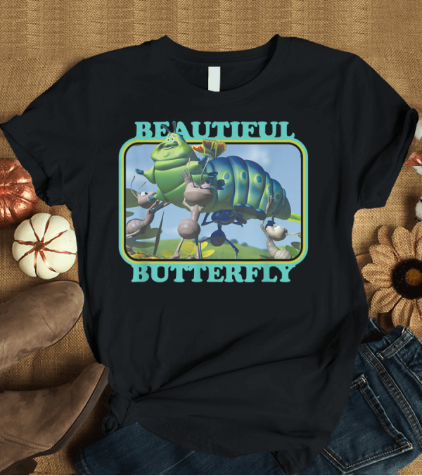 T-Shirt: Disney Pixar A Bug's Life Heimlich Beautiful Butterfly Animation Scene T-Shirt Disney Pixar A Bug's Life Heimlich Beautiful Butterfly Animation Scene T-Shirt