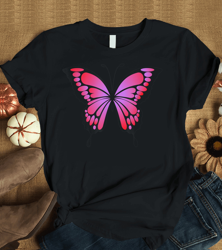 Intense Red and Purple Butterfly T-Shirt