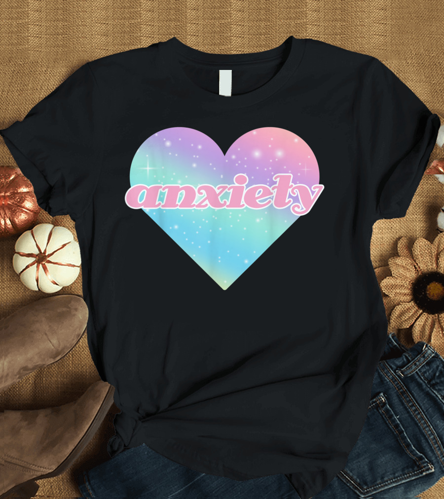 Kawaii Pastel Goth Space Heart Anxiety T-Shirt