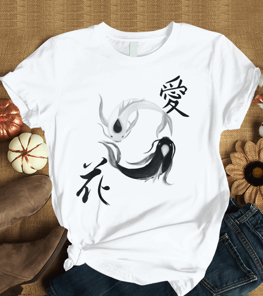 Koi Fish Carp Nishikigoi Japanese Japan Culture Love Yin Yang Symbols T-Shirt