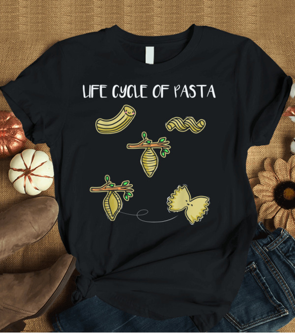 T-Shirt: Life Cycle of Pasta Italian Noodle Joke Butterfly Evolution T-Shirt Life Cycle of Pasta Italian Noodle Joke Butterfly Evolution T-Shirt