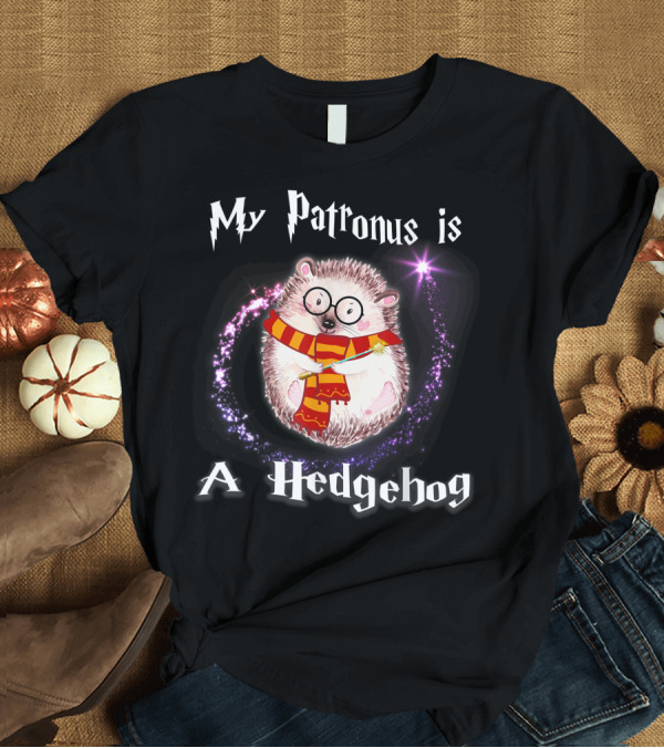 T-Shirt: My Patronus Is A Hedgehog Harry Magic Scarf Glasses Wand T-Shirt My Patronus Is A Hedgehog Harry Magic Scarf Glasses Wand T-Shirt