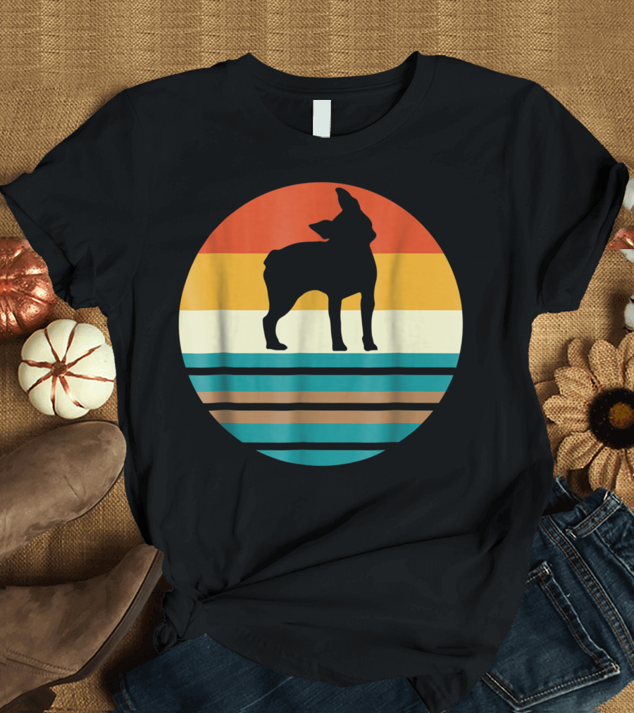 Boston Terrier Vintage Dog Retro Stripes Zz T-Shirt