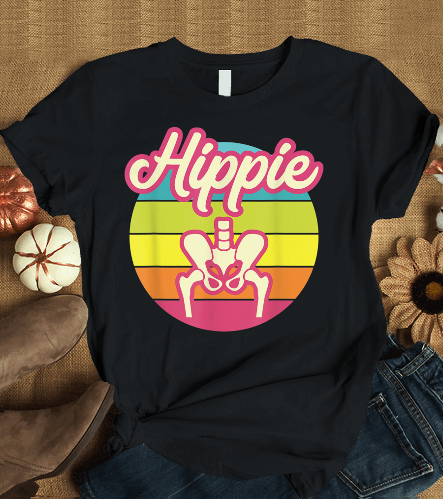 Hippie Sunset Broken Hip Surgery Get Well Soon Hip Replacement Vibes T-Shirt
