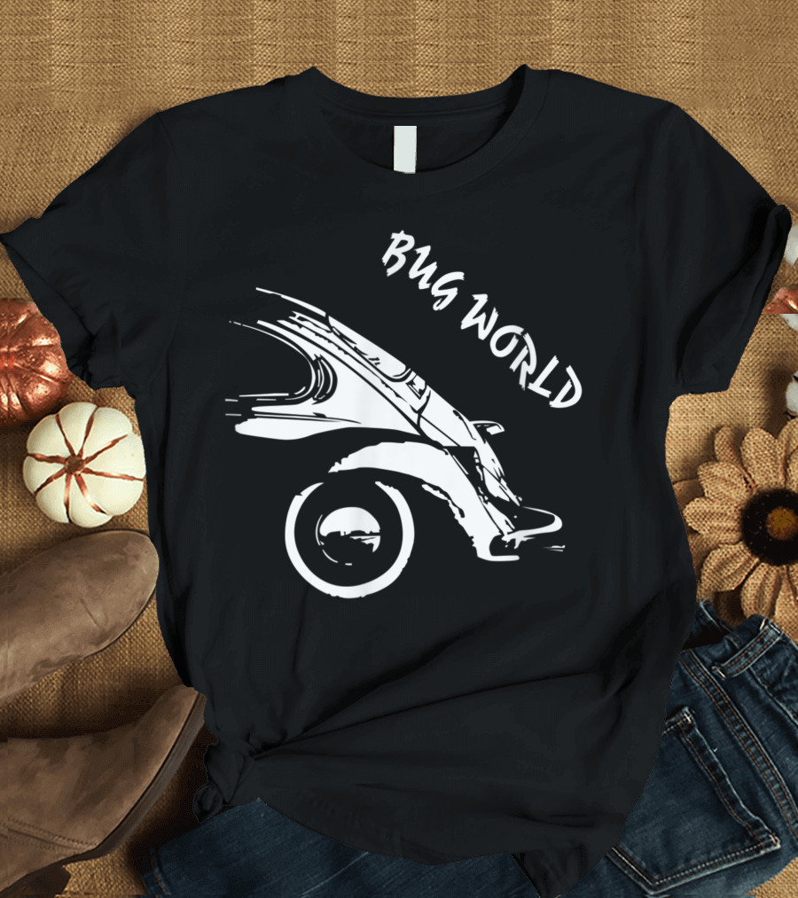 Bug World Classic Car V Dub Hot Rod Beetle T-Shirt