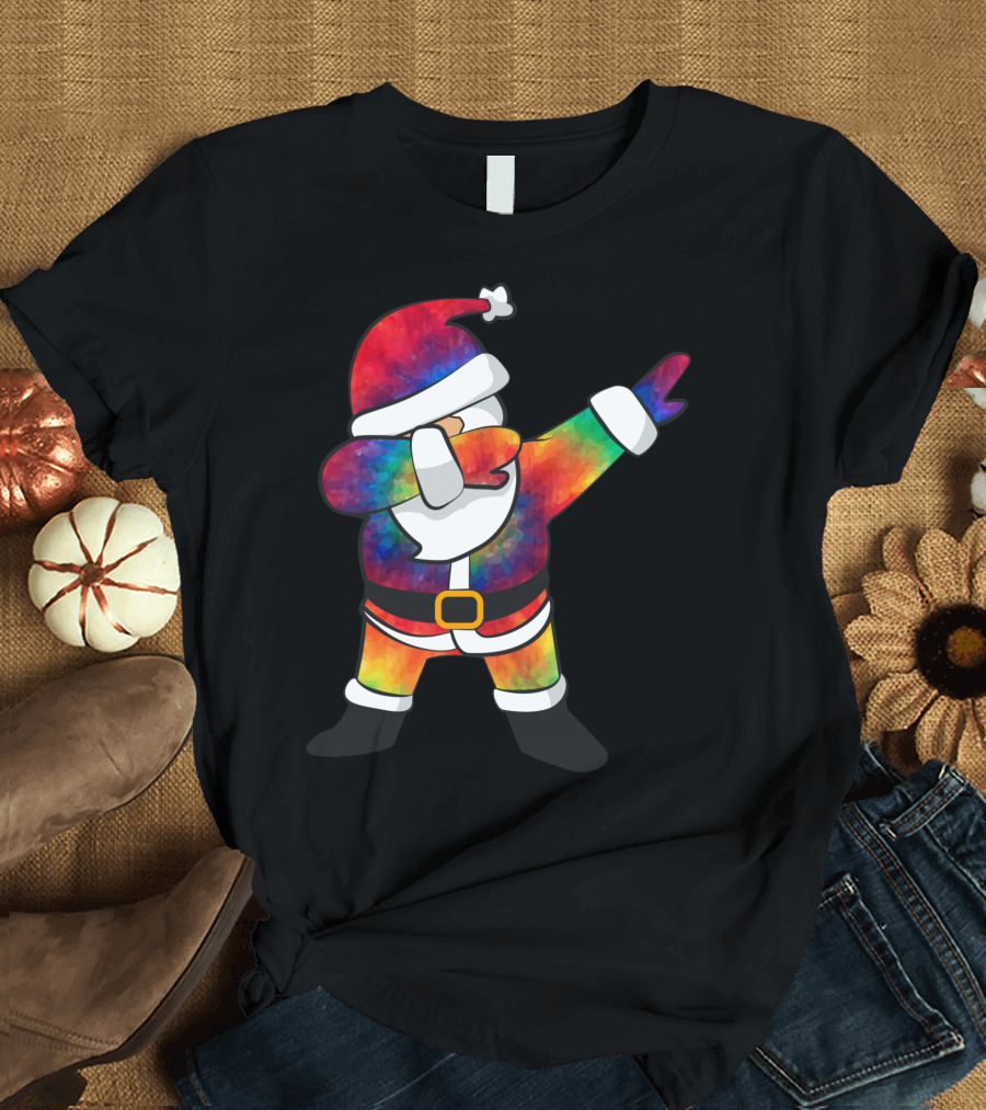 Dabbing Tie Dye Santa Christmas Dab T-Shirt