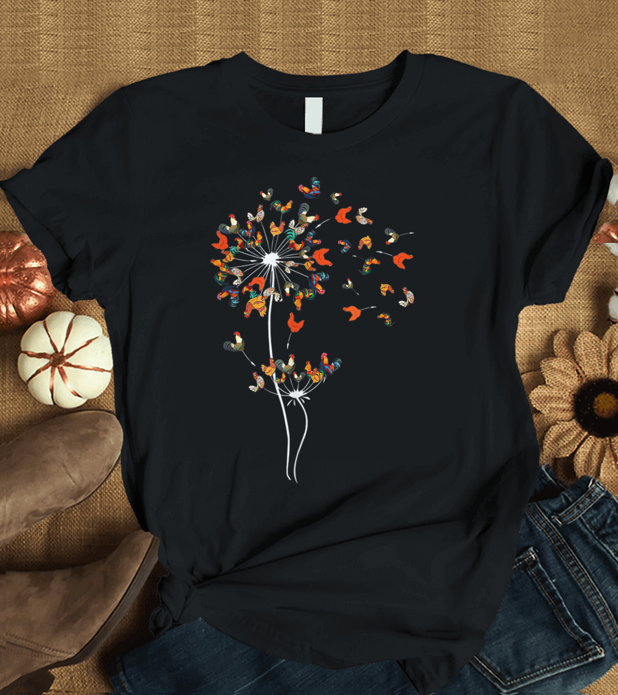 Dandelion Floral Chickens Tree Lover T-Shirt