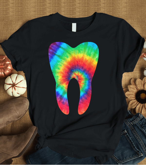 T-Shirt: Vibrant Tie Dye Rainbow Tooth Hippie Costume T-Shirt Vibrant Tie Dye Rainbow Tooth Hippie Costume T-Shirt