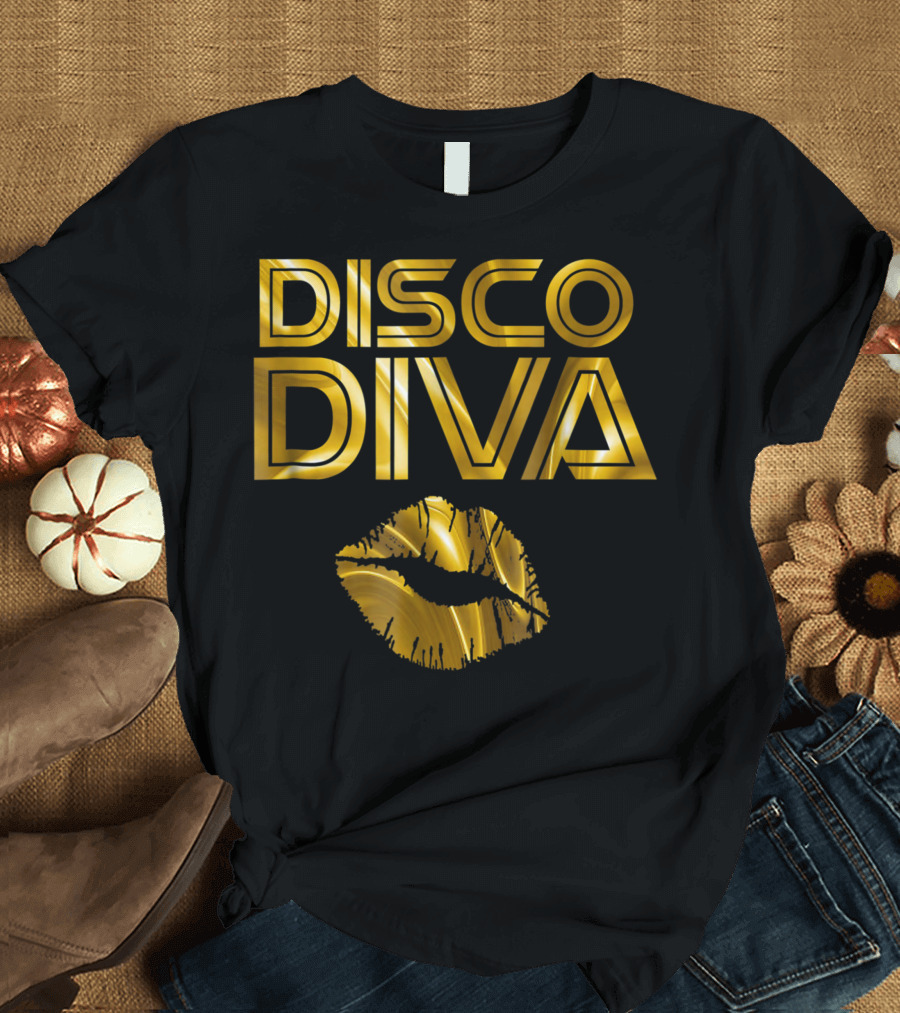 Disco Diva Retro Lips 60s 70s 80s Costume Party Wear T-Shirt