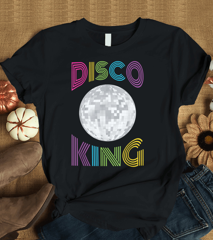 Disco King 70S Seventies Retro Dance Vibes with Mirror Ball T-Shirt
