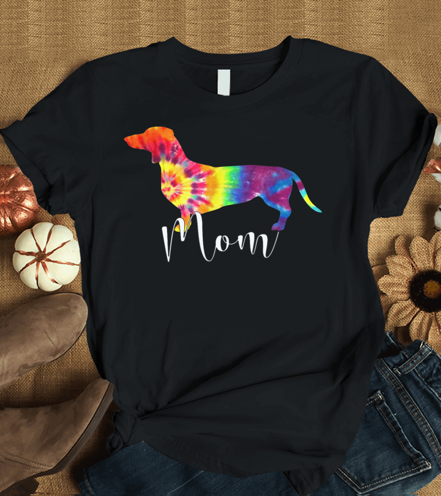 Tie Dye Doxie Dachshund Mom Hippie Dog Weenie T-Shirt