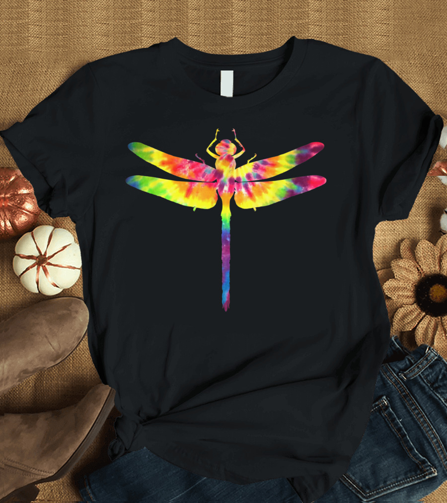 Dragonfly Tie Dye Colorful Flying Insect Rainbow Dragonflies Dye T-Shirt