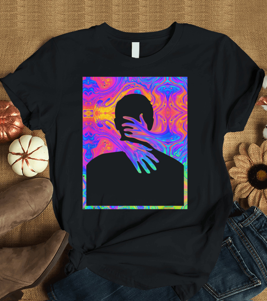 Embracing Colorful Fluid Man Trippy Psychedelic T-Shirt