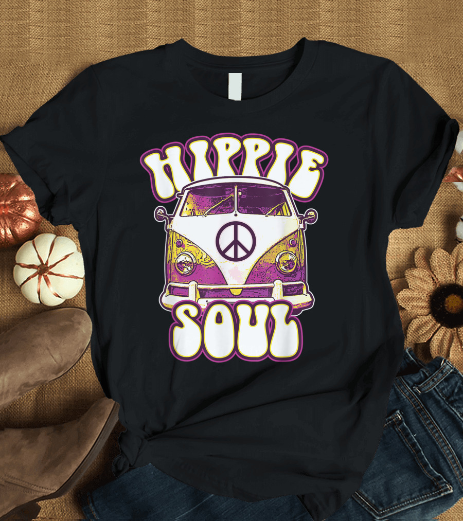 Hippie Soul Peace Sign Vintage Car Hippies T-Shirt