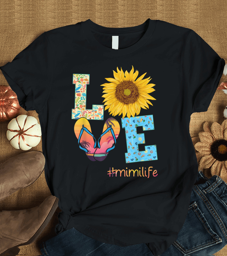 Love Sunflower Flip Flops #MimiLife Summer Hippie T-Shirt