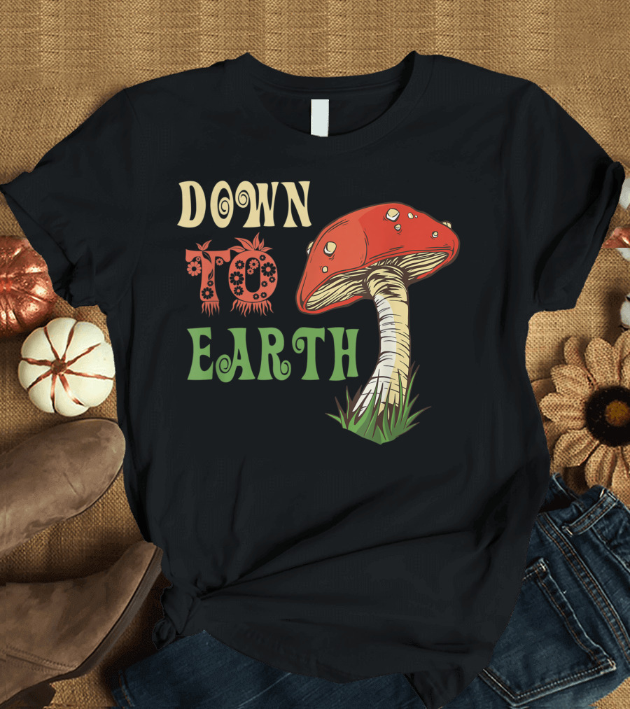 Down to Earth Mellow Mushrooms Acid LSD Hippy T-Shirt