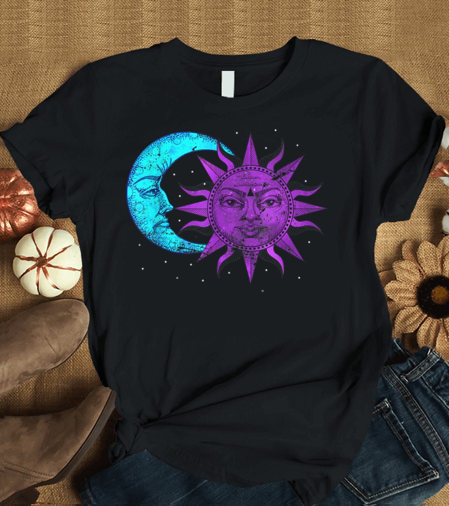Moon Sun Planets Science Hippie Astronomy Psychedelic Celestial T-Shirt
