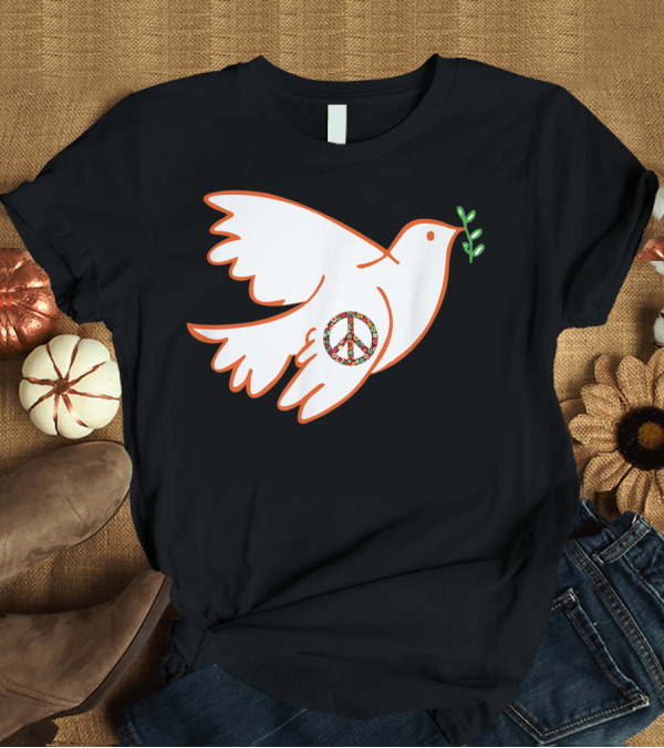 T-Shirt: Peace Bird Dove Pigeon Hippy Olive Branch Peace T-Shirt Peace Bird Dove Pigeon Hippy Olive Branch Peace T-Shirt