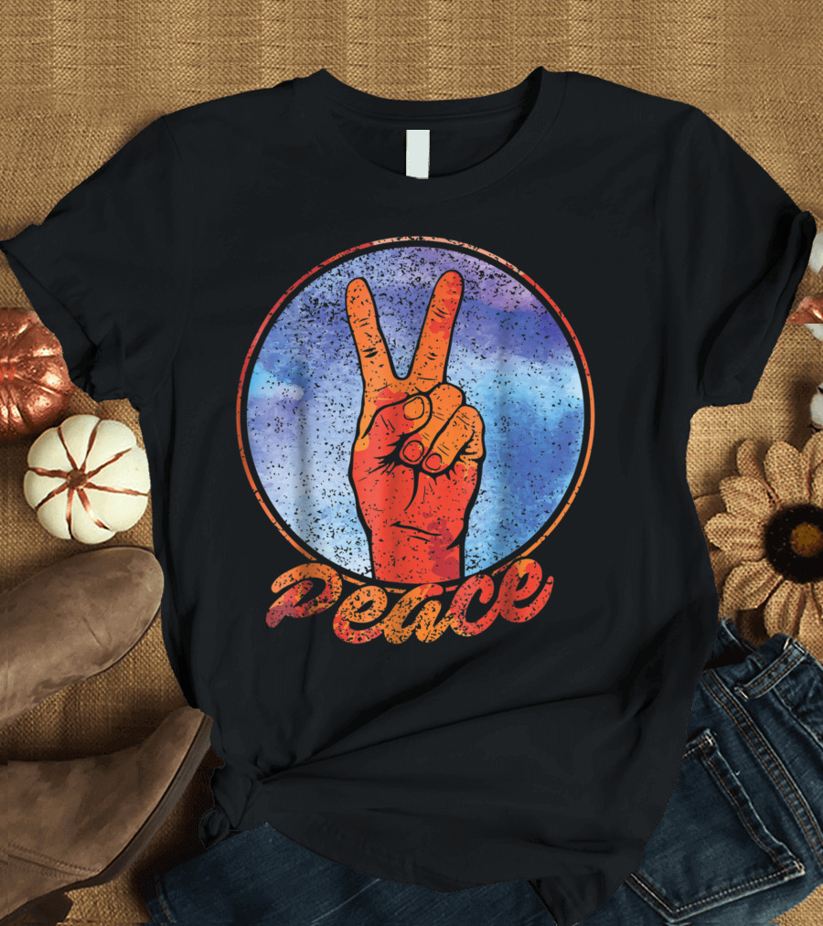 Peace Fingers V Sign Peace T-Shirt