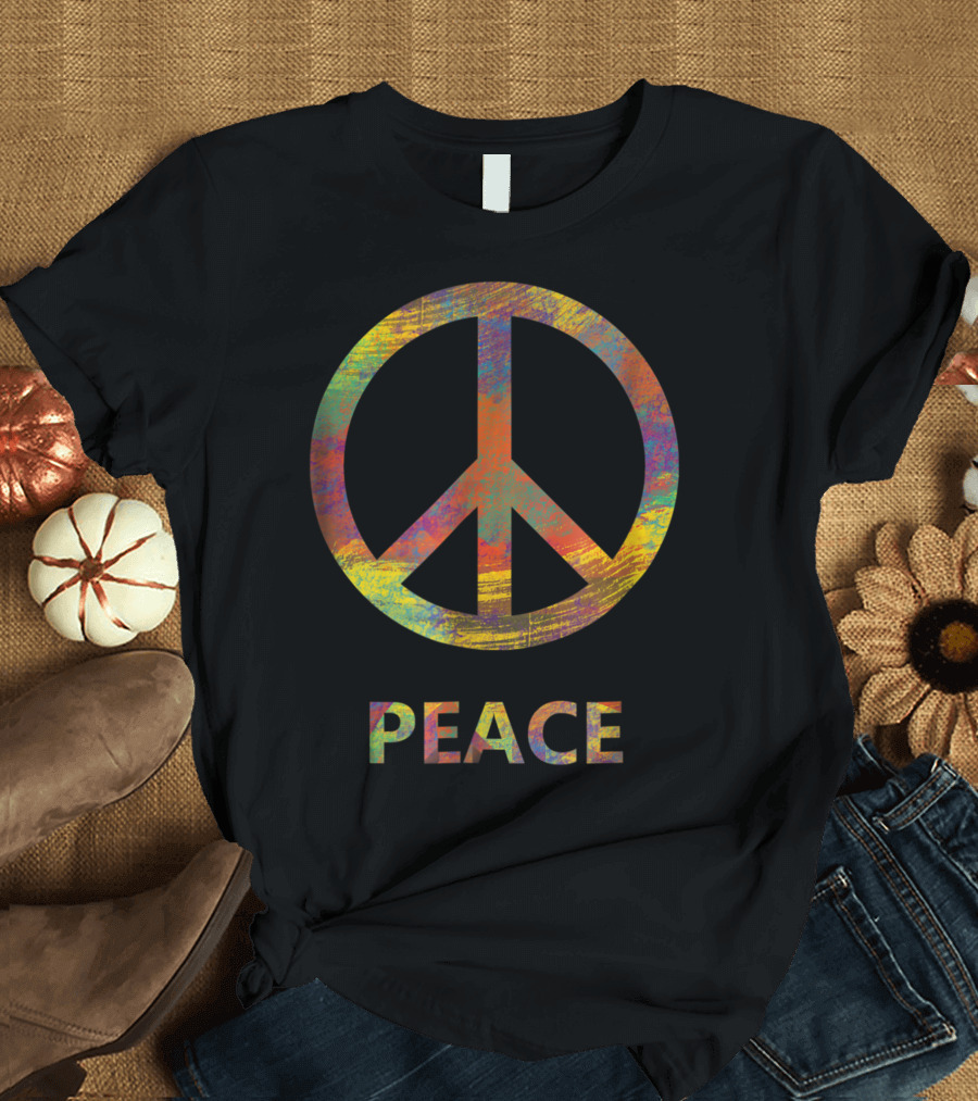 Peace Sign Colorful Hippie Love Unity T-Shirt