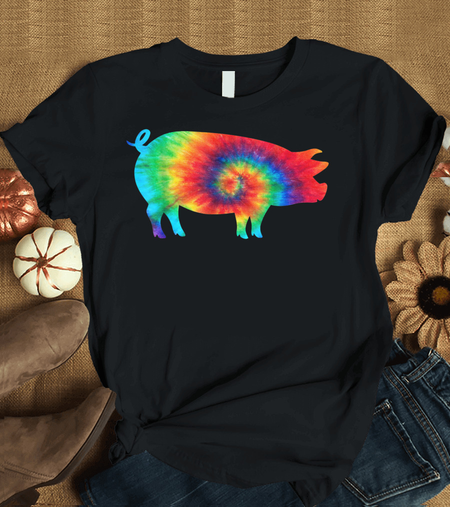 Pig Tie Dye Rainbow Hippie Costume Hippy T-Shirt
